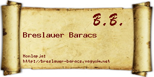 Breslauer Baracs névjegykártya